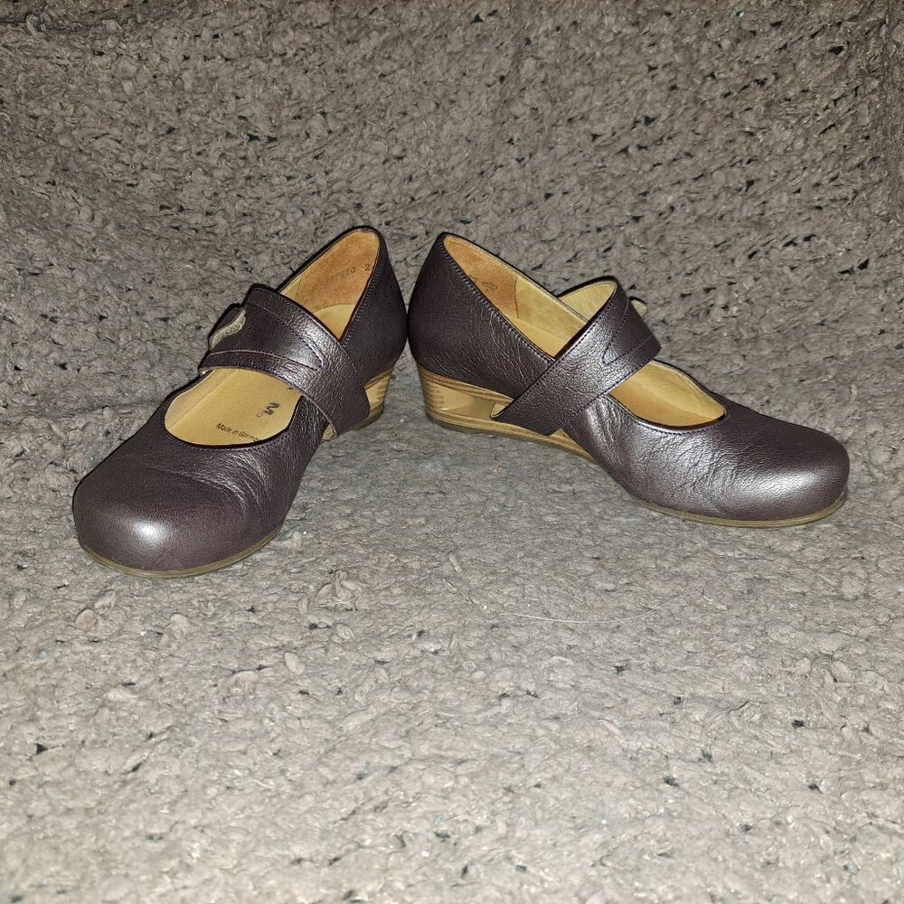 THERESIA M.-Metallic Leather Mary Janes-Strap/Heel-Size 4.5UK/6.5US-Near Mint - Picture 4 of 9